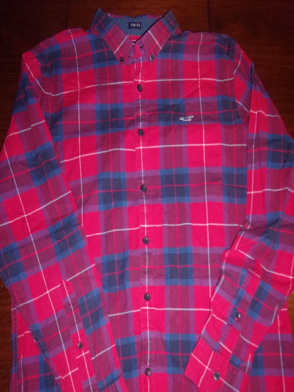 Plaid button down shirt. Hollister, Xl